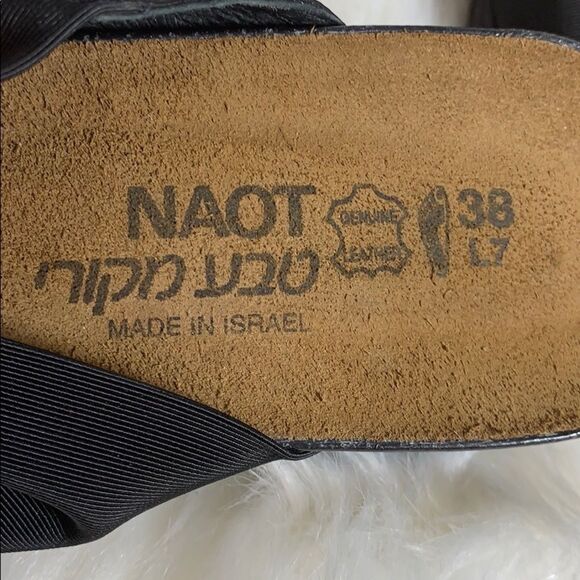 Naot Black Fabric Chunk Heel Sandals Size 38/7 - Picture 5 of 6